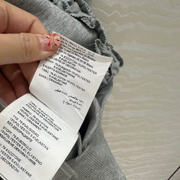 Miu Miu Lace Sweater Coat Gray Cotton