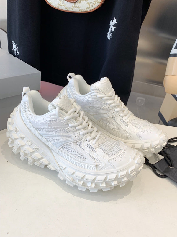 CHUNKY SNEAKERS IN WHITE POLYURETHANE, POLYESTER AND NYLON