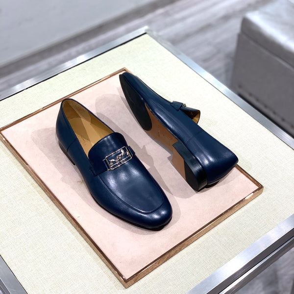 Mocassini da uomo HM in pelle di vitello blu navy 539687