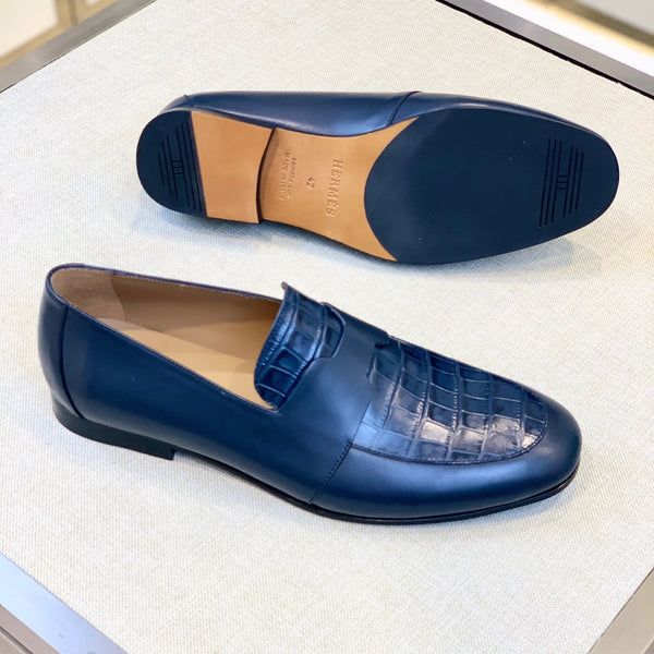 HM Men's Loafer Blue Calfskin 539702