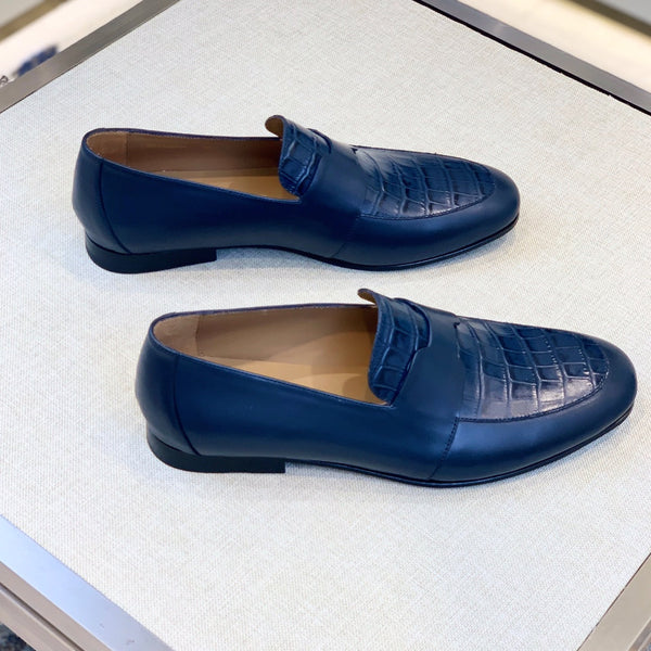 HM Men's Loafer Blue Calfskin 539702