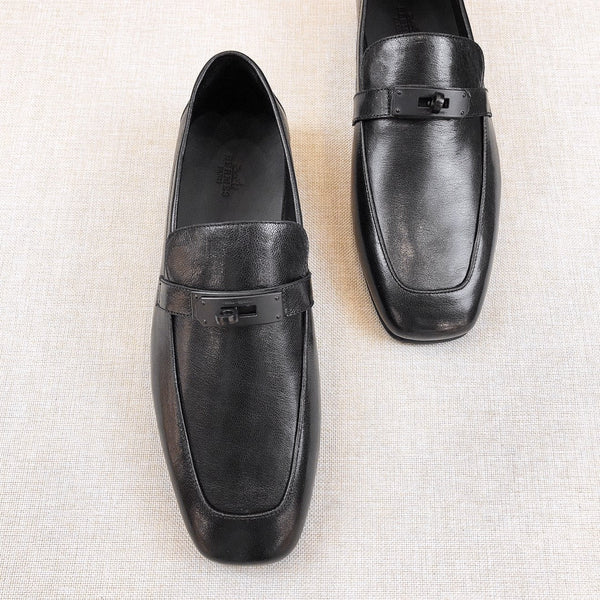 HM Men's Loafer Black Calfskin 539740