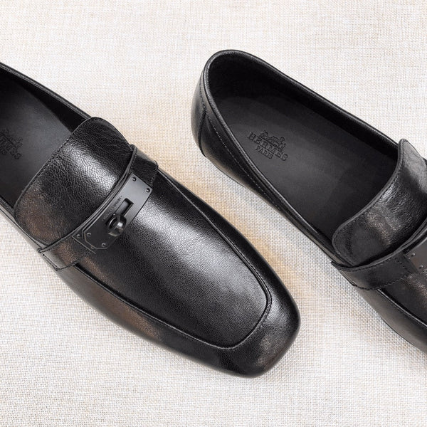 HM Men's Loafer Black Calfskin 539740