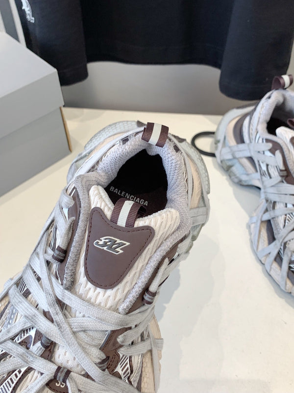 3XL EXTREME LACE SNEAKER BROWN MIX DUST WHITE AND SILVER