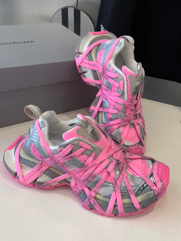 3XL EXTREME LACE SNEAKER SILVER AND PINK