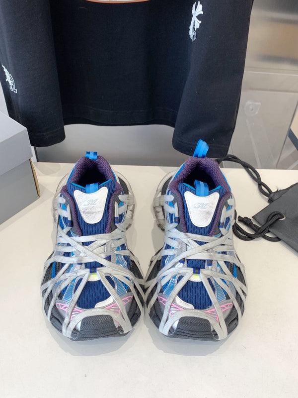 3XL EXTREME LACE SNEAKER BLUE MIX PINK SILVER AND RED