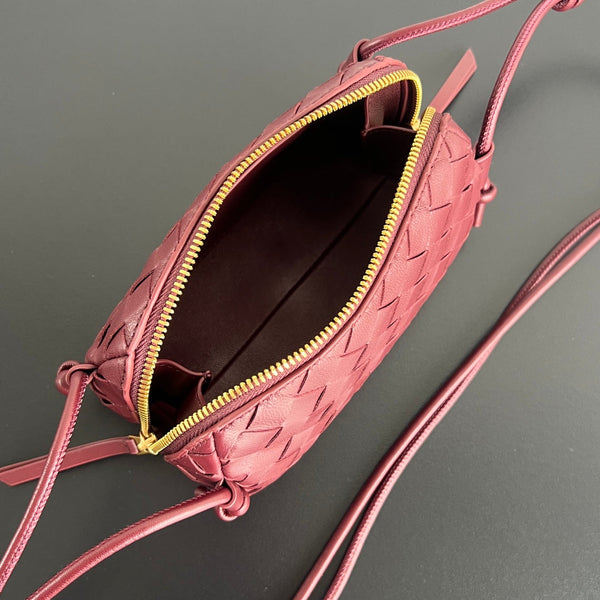 Borsa da concerto BV 18,5 cm in pelle di agnello rossa