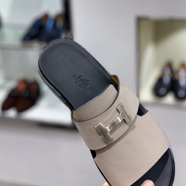 HM Men's Slide Beige Cowhide 567151