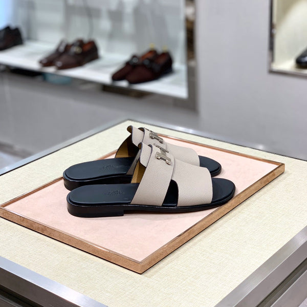 HM Men's Slide Beige Cowhide 567151