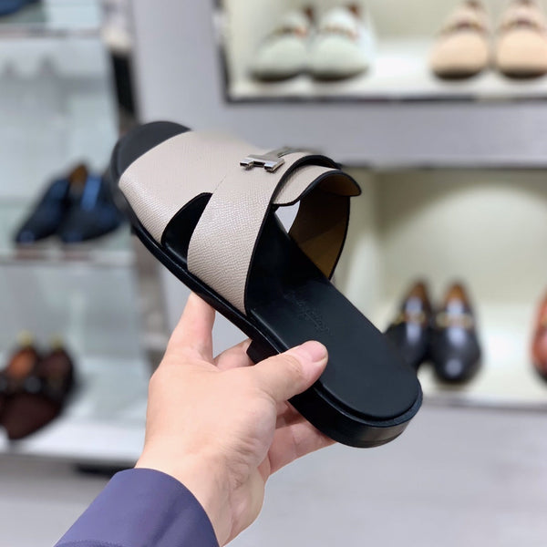 HM Men's Slide Beige Cowhide 567151