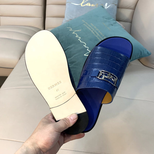 HM Men's Slide Blue Cowhide 567158