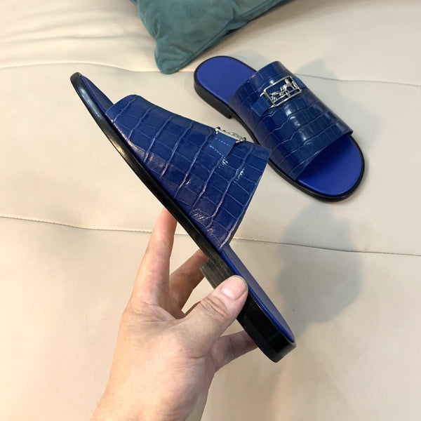 HM Men's Slide Blue Cowhide 567158