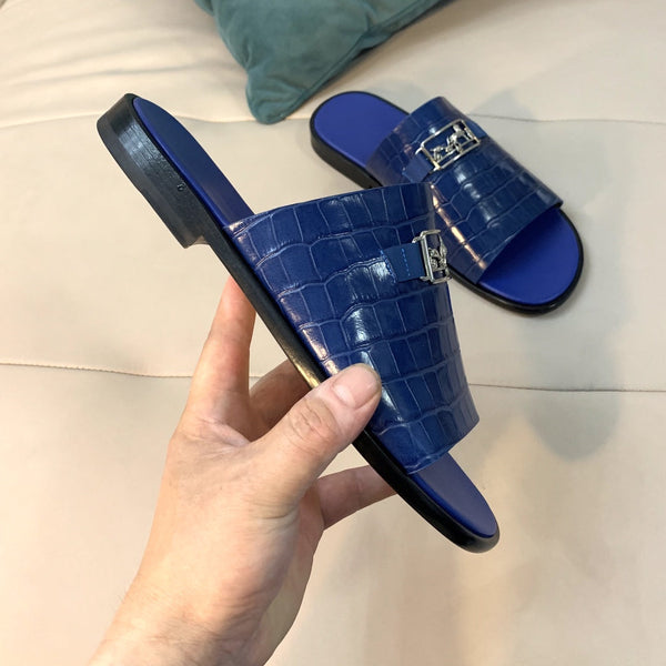 HM Men's Slide Blue Cowhide 567158