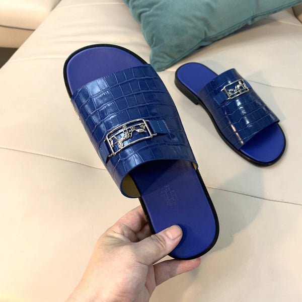 HM Men's Slide Blue Cowhide 567158