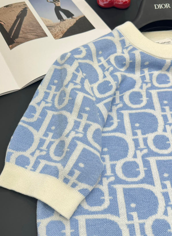 Dior 25 T-Shirt Light Blue Wool 232731