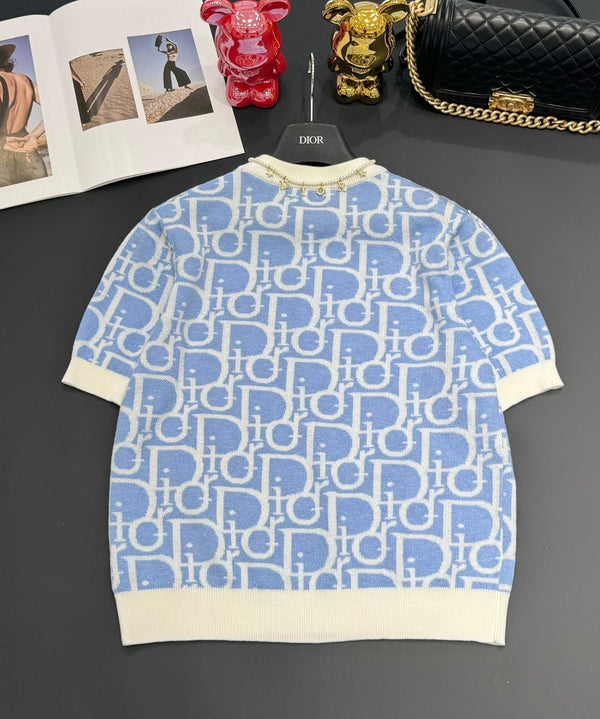Dior 25 T-Shirt Light Blue Wool 232731