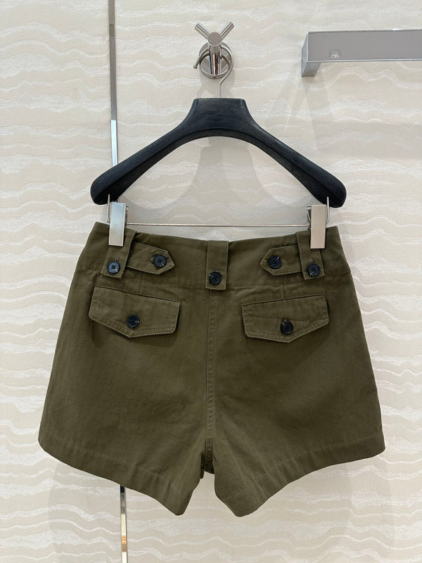 Prada Short Khaki Green Cotton