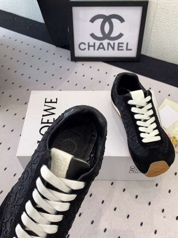 Loewe 25 Runner Sneaker Black Mesh Suede 265455