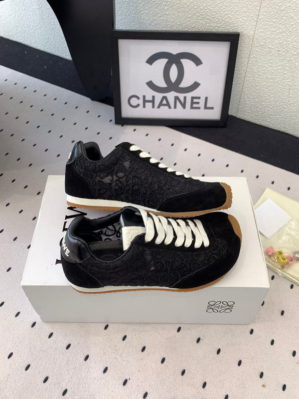 Loewe 25 Runner Sneaker Black Mesh Suede 265455