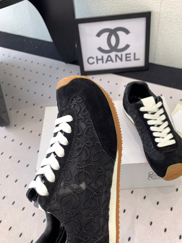 Loewe 25 Runner Sneaker Black Mesh Suede 265455