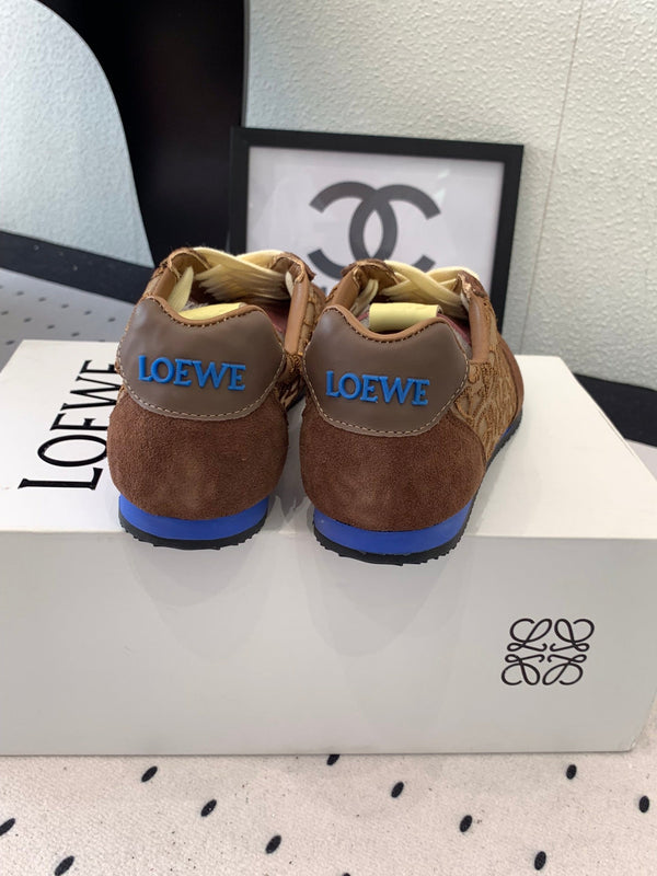 Loewe 25 Runner Sneaker Brown Mesh Suede