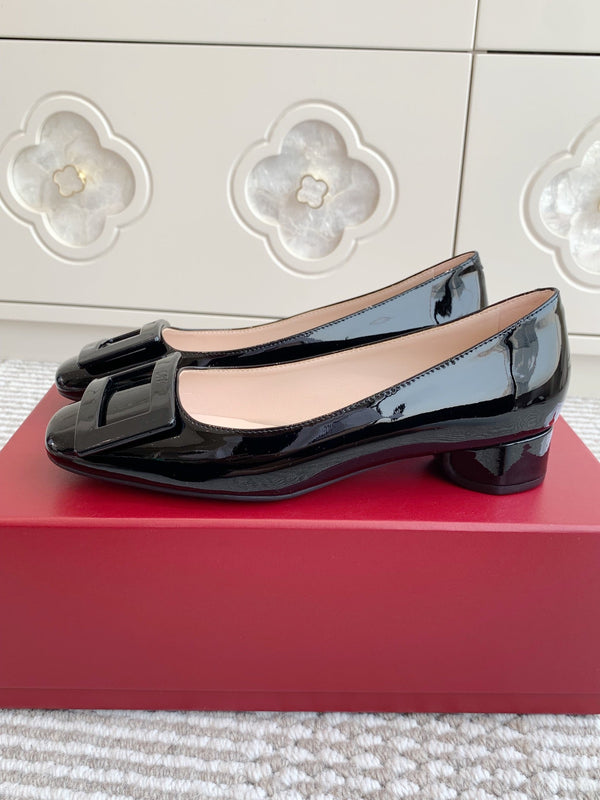 Viv 25 Ballet Flats Black Cowhide Leather Sheepskin 255211