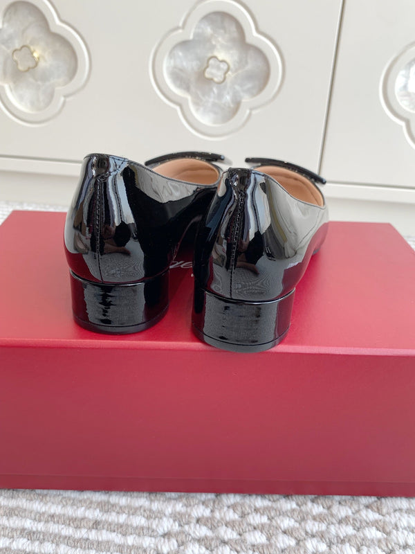 Viv 25 Ballet Flats Black Cowhide Leather Sheepskin 255211