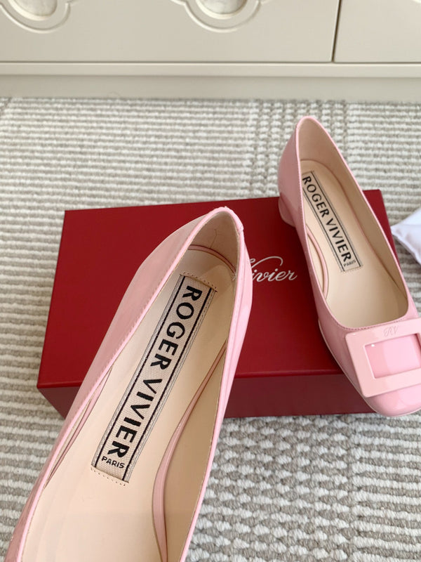 Viv 25 Ballet Flats Pink Cowhide Leather Sheepskin 255208