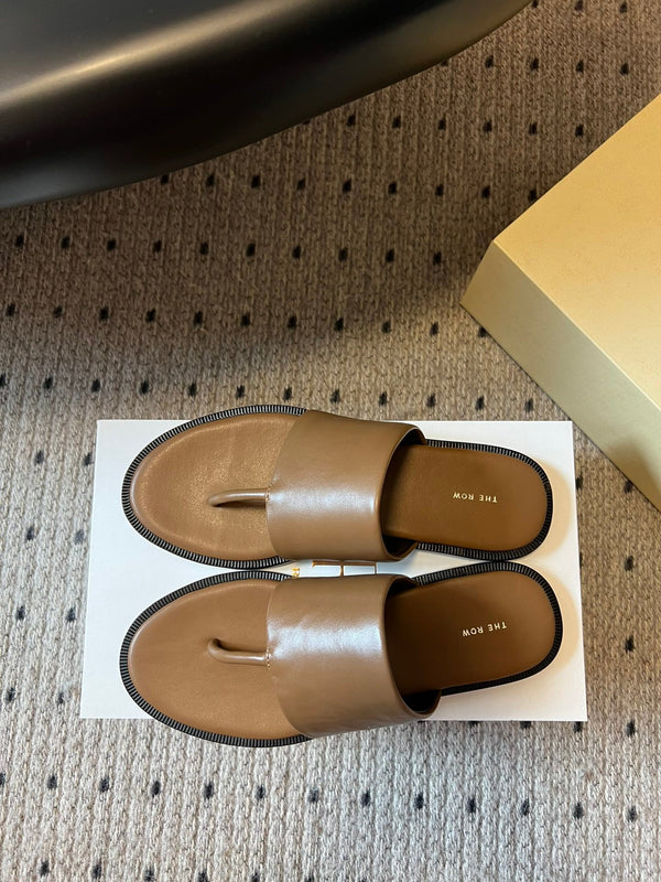 Sandalo piatto Signum in pelle di pecora marrone 282426