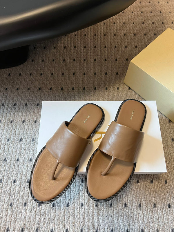 Sandalo piatto Signum in pelle di pecora marrone 282426