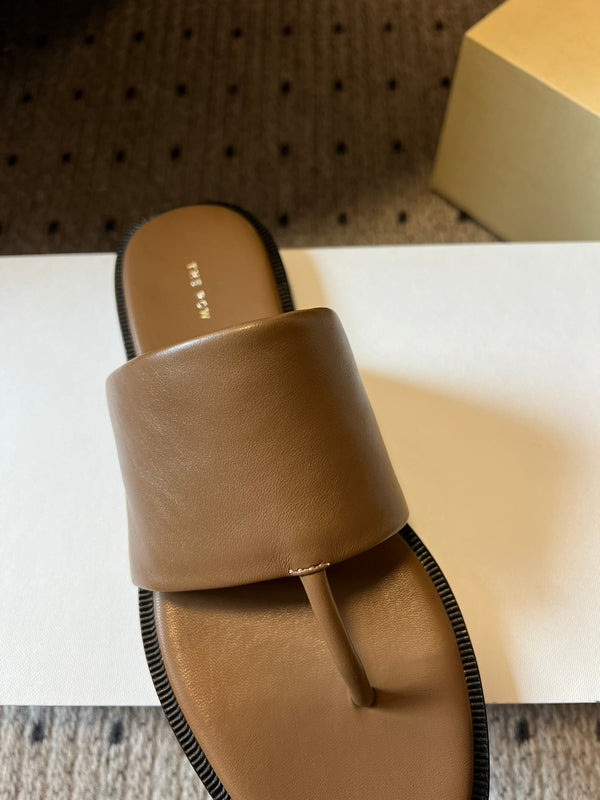 Sandalo piatto Signum in pelle di pecora marrone 282426