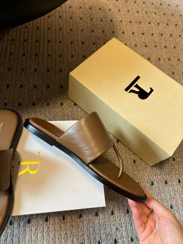 Sandalo piatto Signum in pelle di pecora marrone 282426