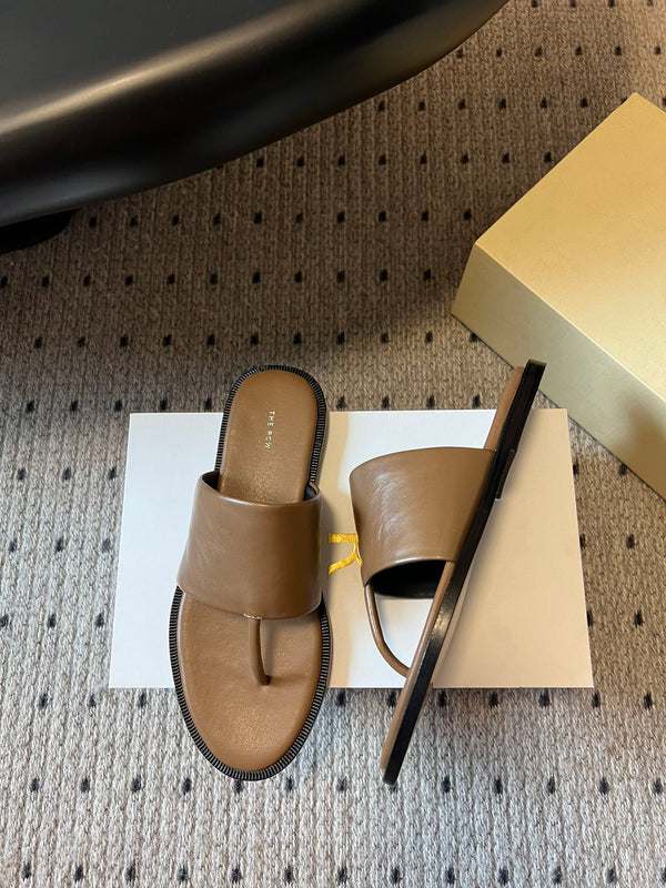 Sandalo piatto Signum in pelle di pecora marrone 282426