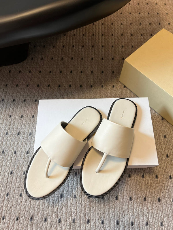 Sandalo piatto Signum in pelle di pecora bianca 282428