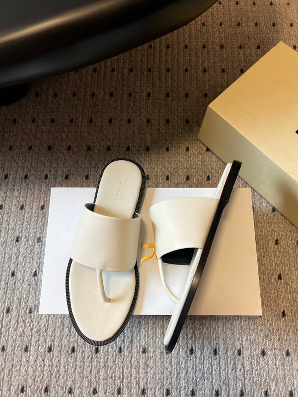 Sandalo piatto Signum in pelle di pecora bianca 282428