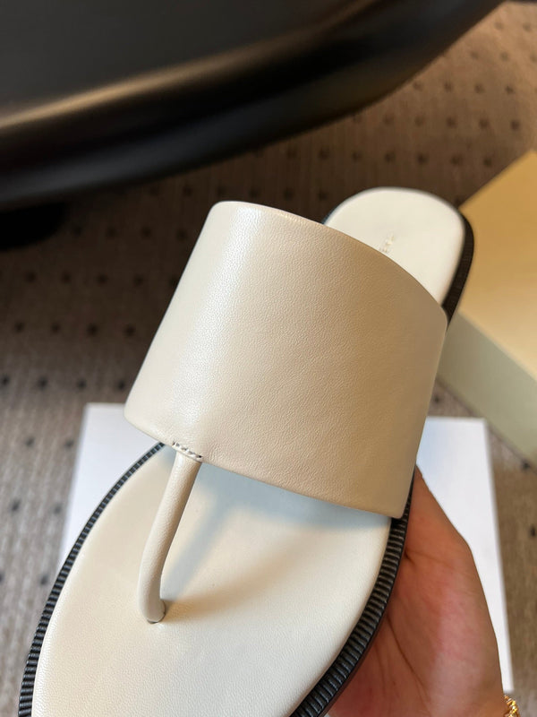 Sandalo piatto Signum in pelle di pecora bianca 282428