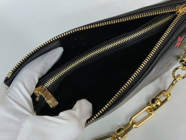 LV x TM Coussin BB 21cm Nero Multicolore Pelle di agnello con monogramma in rilievo