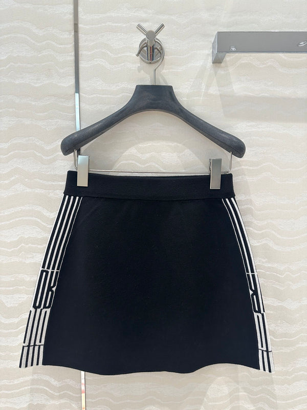 CD Short Skirt Black Viscose Polyamide