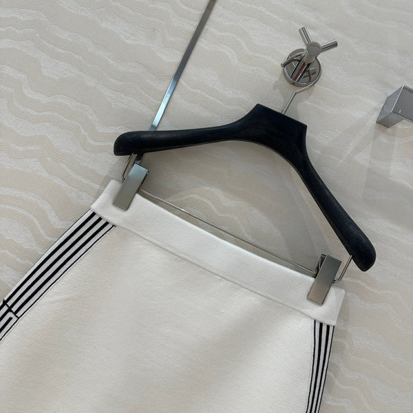 CD Short Skirt White Viscose Polyamide