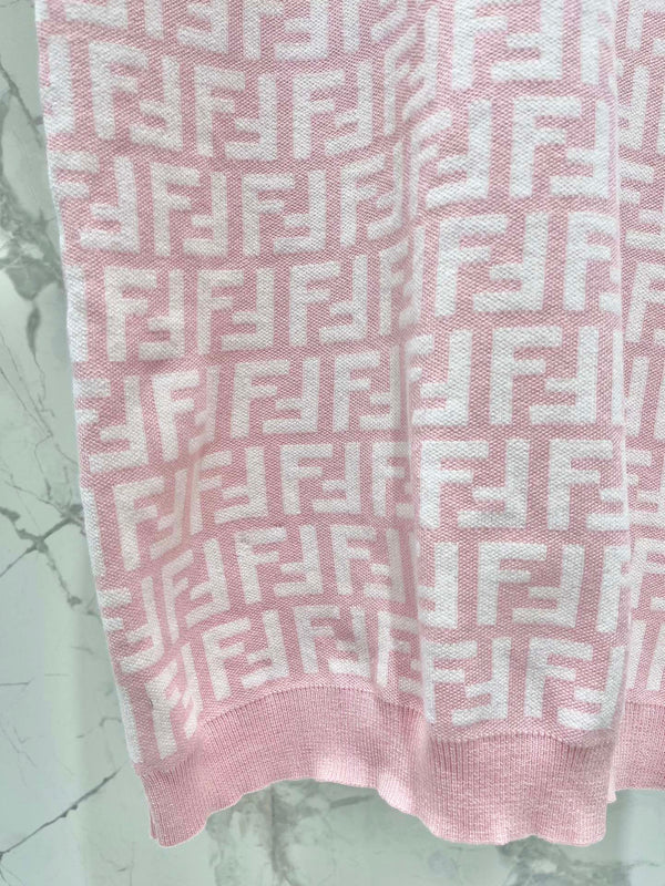 Fendi Sleeveless Dress Pink Wool