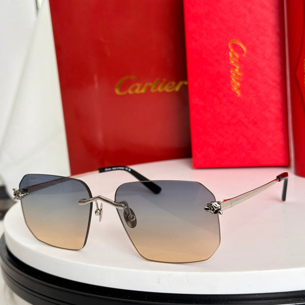 PANTHÈRE RIMLESS SQUARE FRAME SUNGLASSES CT0503S IN METAL