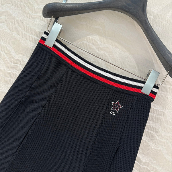 CD Sport Knitted Short Skirt Black Linen Silk