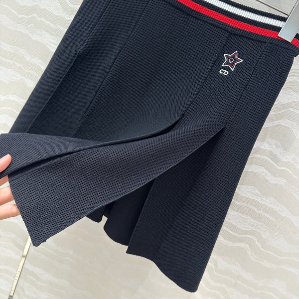 CD Sport Knitted Short Skirt Black Linen Silk