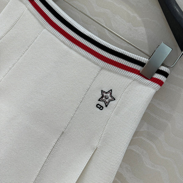 CD Sport Knitted Short Skirt White Linen Silk