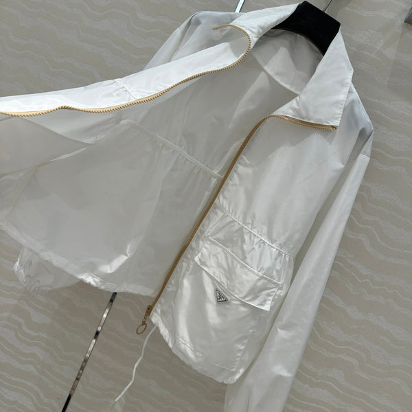 Prada Zipper Jacket White Polyester