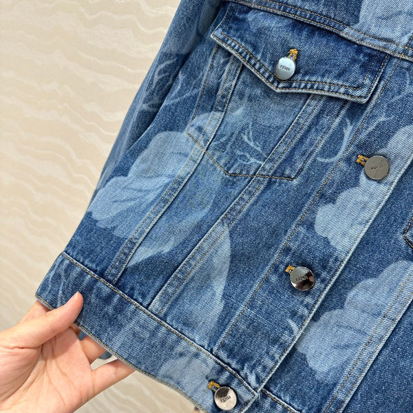 Fendi Flower Denim Jacket Blue cotton