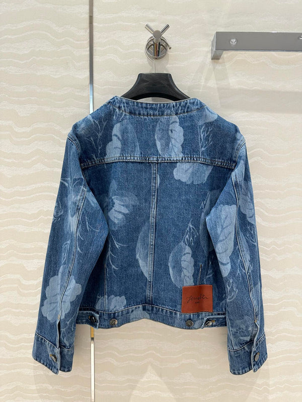Fendi Flower Denim Jacket Blue cotton