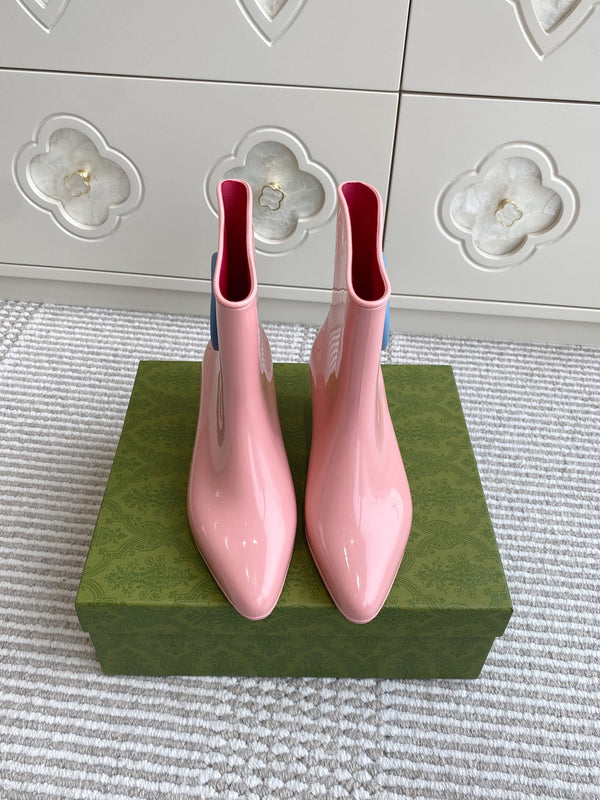 GC Women's Ankle With Interlocking G Boot Pink Rubber 291028