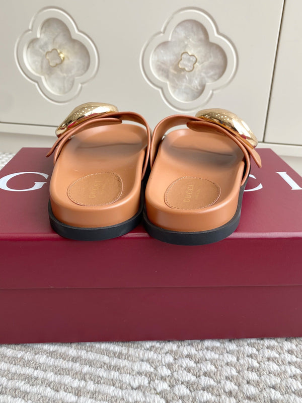 GC Marina Chain Slide Sandal Brown Cowhide 291039