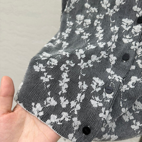 Fendi Knitted Cardigan Dark Gray Cotton Viscose